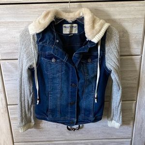 Wallflower denim sweater sleeve jacket